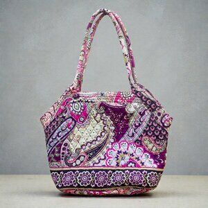 VERA BRADLEY Paisley Tote Bag, pink purple cotton purse, Boho, Bohemian bag